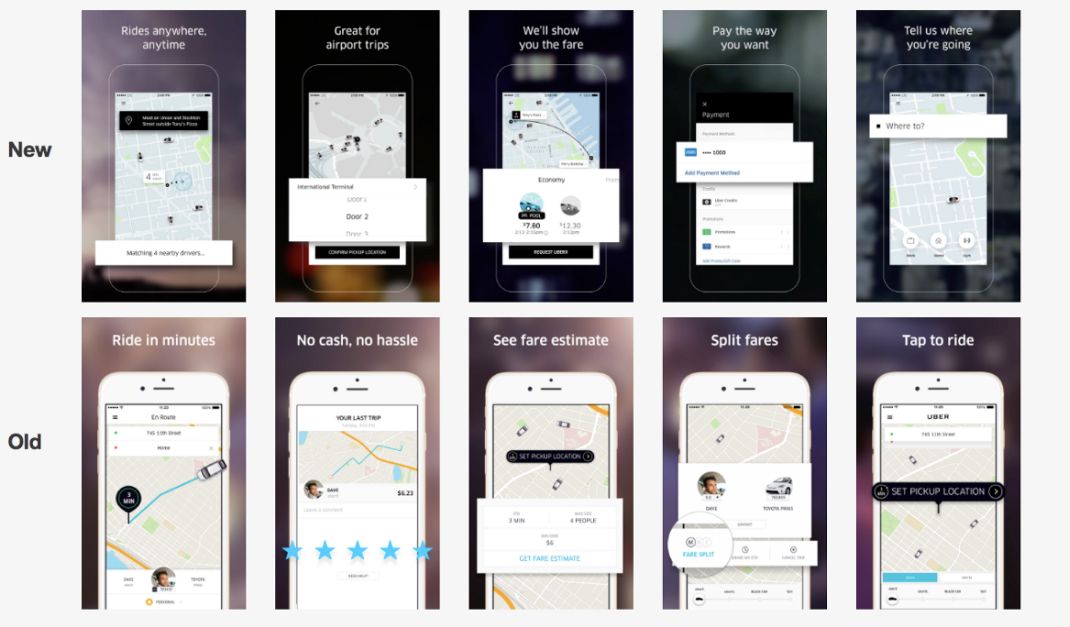 Screenshots d'Uber